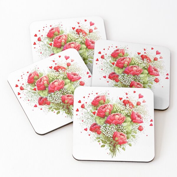 Item preview, Heartshaped Bouquet Of Red and White Flowers for Valentine's Day designed and sold by MagicSatchel.