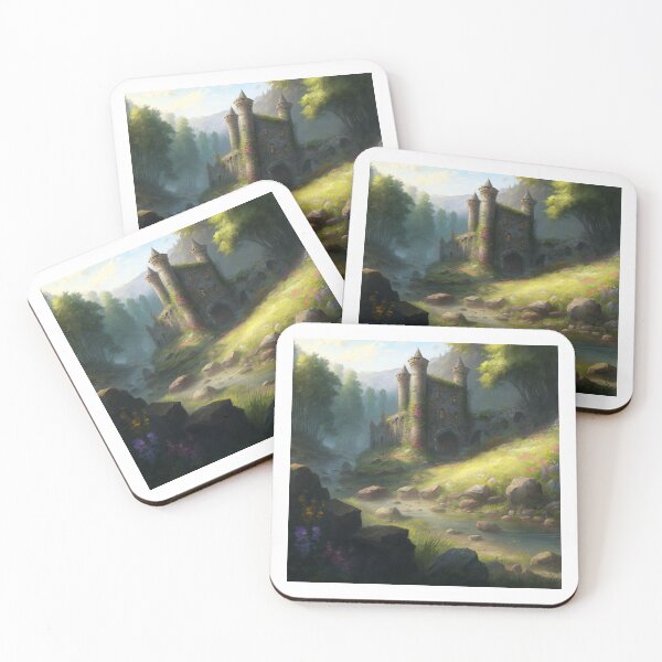 Item preview, Castle ruins near a stream with wildflowers designed and sold by JoepshLSio.