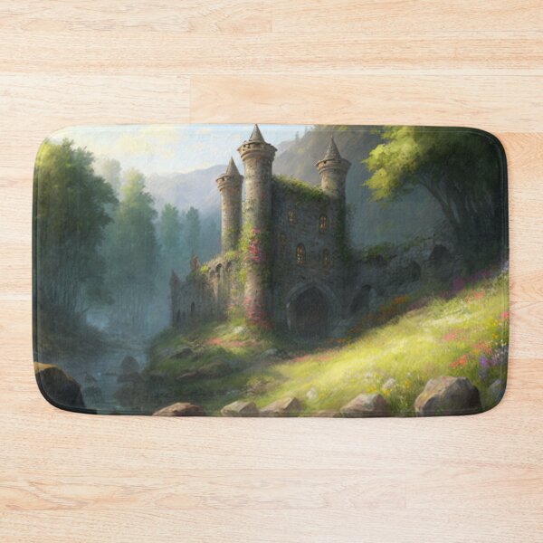 Item preview, Castle ruins near a stream with wildflowers designed and sold by JoepshLSio.