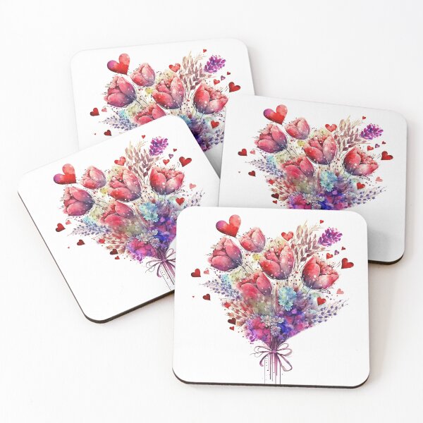 Item preview, Heartshaped Bouquet Of Red and Purple Flowers for Valentine's Day designed and sold by MagicSatchel.