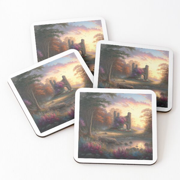 Item preview, Castle ruins near a stream with wildflowers designed and sold by JoepshLSio.