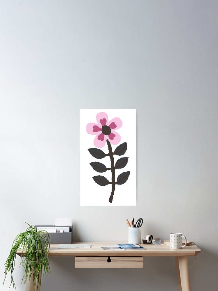 Póster «Enredadera floral minimalista moderna en rosa baya, carbón y malva  lavanda» de FrancesPoff | Redbubble