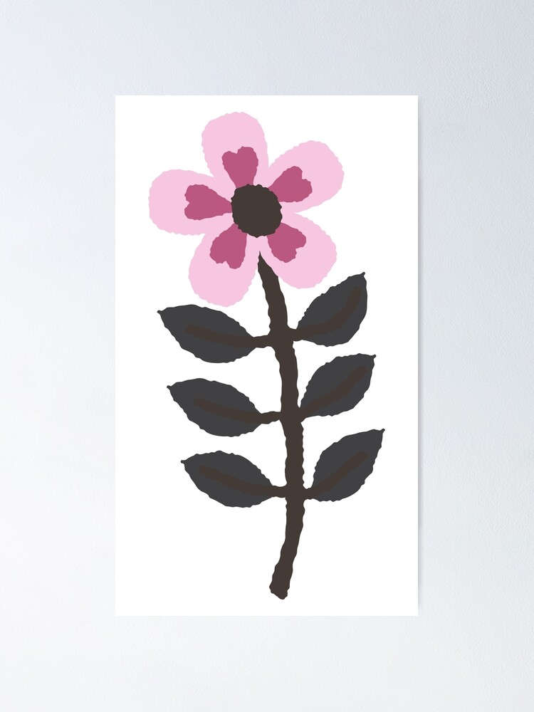 Póster «Enredadera floral minimalista moderna en rosa baya, carbón y malva  lavanda» de FrancesPoff | Redbubble