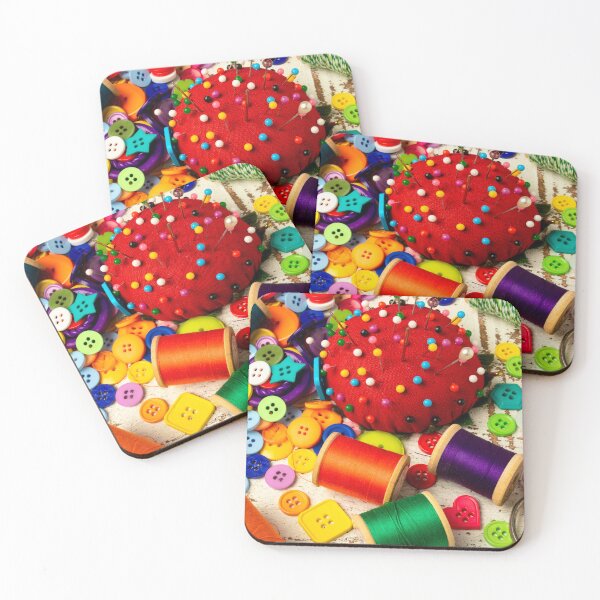 Item preview, Red Pincushion And Thread With Buttons designed and sold by Garry Gay.