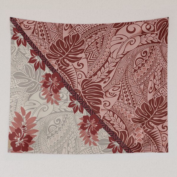 Item preview, Hawaiian Mulberry Monstera Tapa Fusion designed and sold by J Marielle Designs.