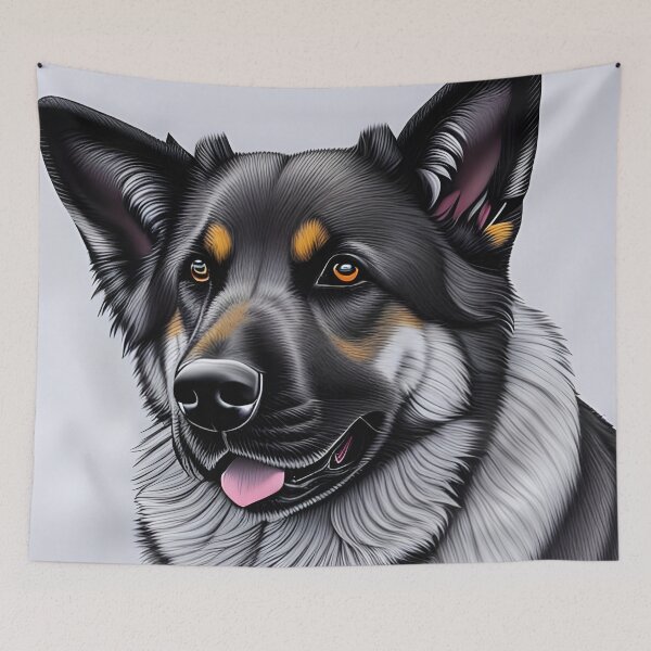 Item preview, Cute German shepherd puppy, charcoal drawing, Ai Generated Art  designed and sold by ACC .