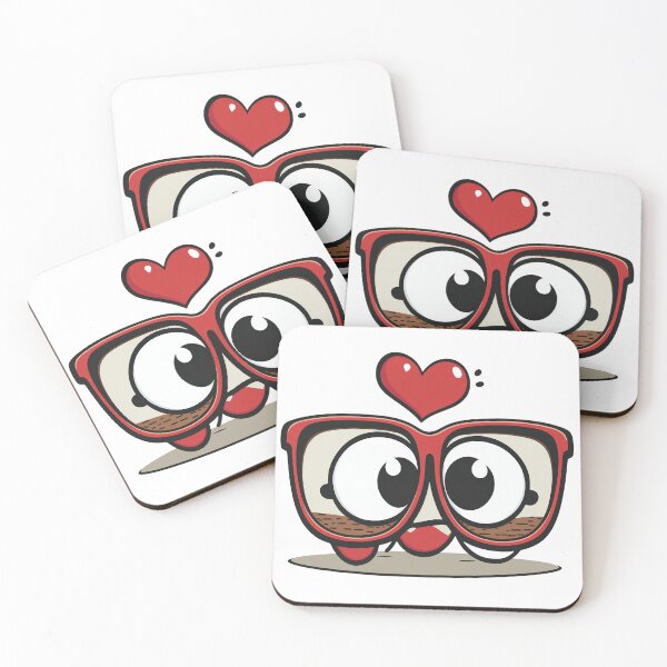 Item preview, A Glasses of Love: A Cartoon Style Drawing Depicts the Clear View of Love. designed and sold by BotTastic.
