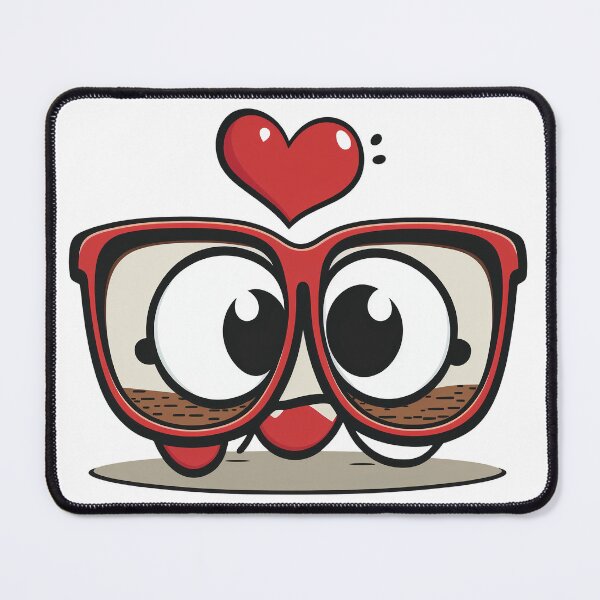 Item preview, A Glasses of Love: A Cartoon Style Drawing Depicts the Clear View of Love. designed and sold by BotTastic.