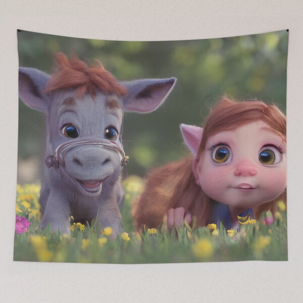 Item preview, Emily and her best friend Lexi the donkey! designed and sold by BabyShmoopies.