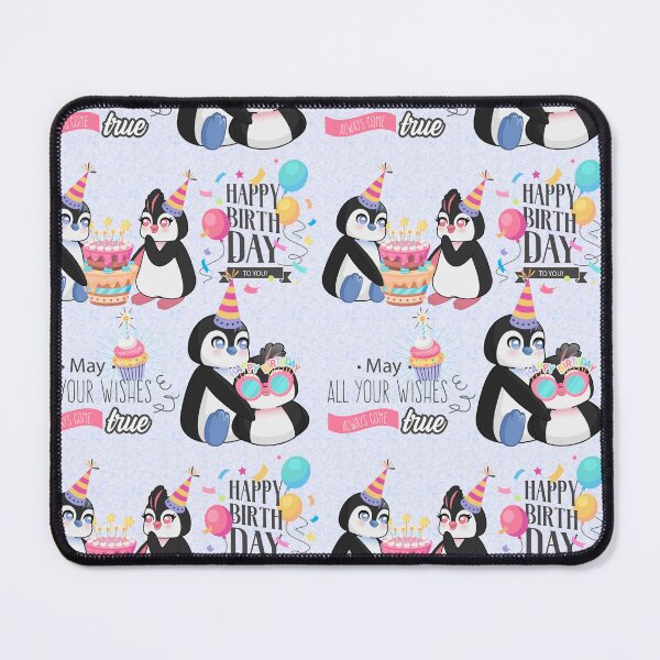 Item preview, Happy Birthday Penguin Couple Kawaii designed and sold by BlooRazzBlast.