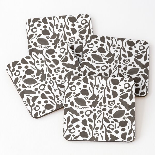 Item preview, Modern Abstract Black and White Blob Collage  designed and sold by MoonlightMoth.
