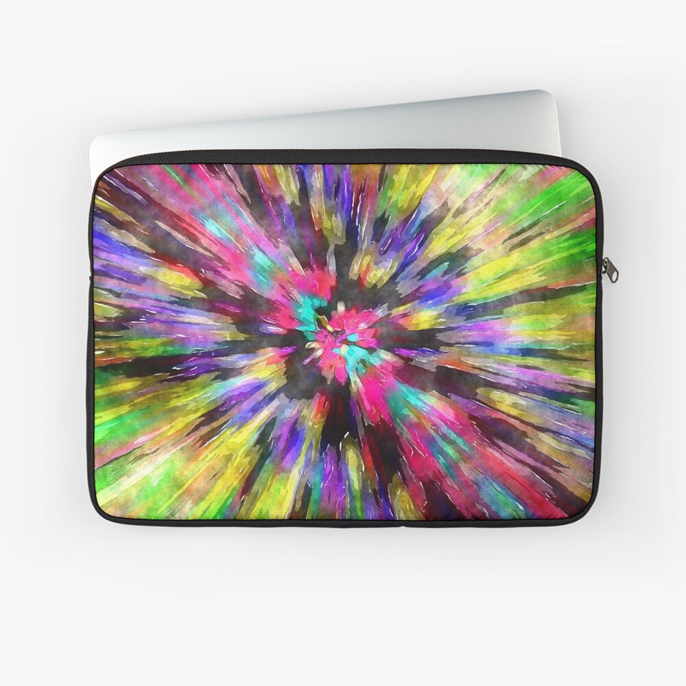 Colorful Starburst Tie Dye Laptop Sleeve