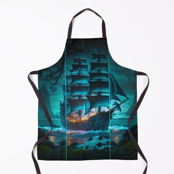 Item preview, Pirate Ship with Skull Back round designed and sold by Chillshayed.