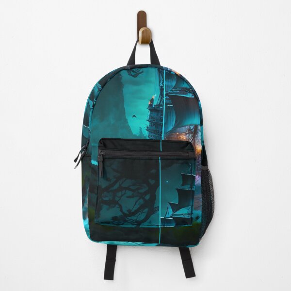 Item preview, Pirate Ship with Skull Back round designed and sold by Chillshayed.