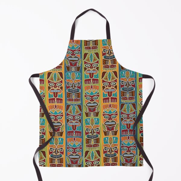 Item preview, Tiki Totem Pattern teal olive orange designed and sold by jeff-jones.