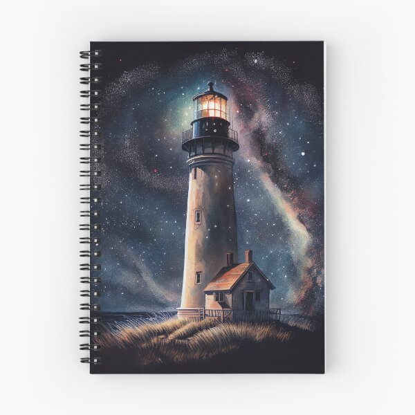 Item preview, The starry lighthouse, Lighthouse Watercolor Painting designed and sold by Christophe Henin.