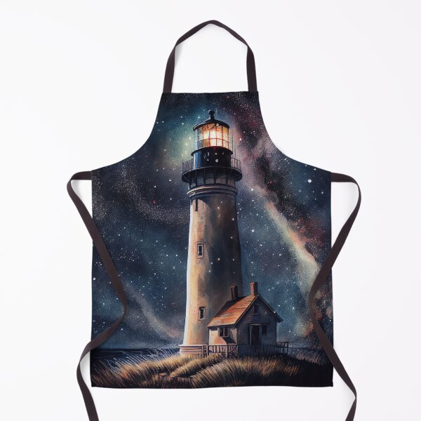 Item preview, The starry lighthouse, Lighthouse Watercolor Painting designed and sold by Christophe Henin.
