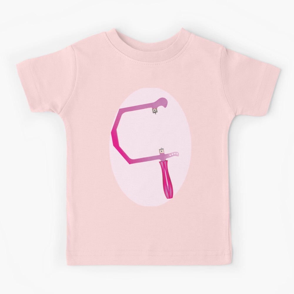 Jewelry maker saw frame pattern bright pink metalsmith tools Kids T-Shirt  by MetalicBabe