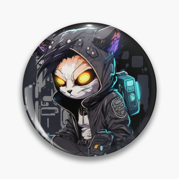 Item preview, Hacker Cat Cyberpunk Dark Design (For Dark Background) designed and sold by Shaani.