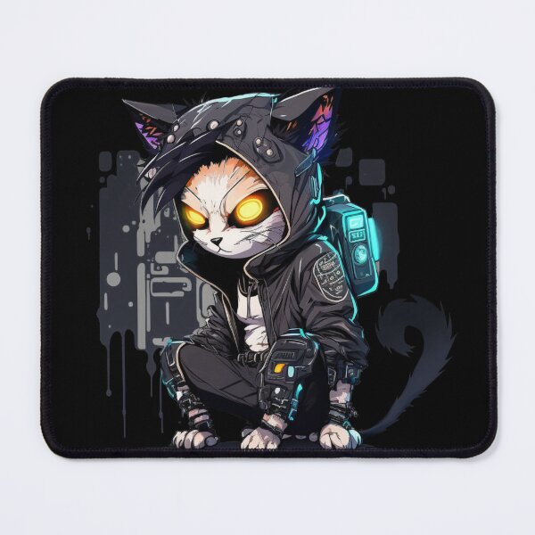 Item preview, Hacker Cat Cyberpunk Dark Design (For Dark Background) designed and sold by Shaani.