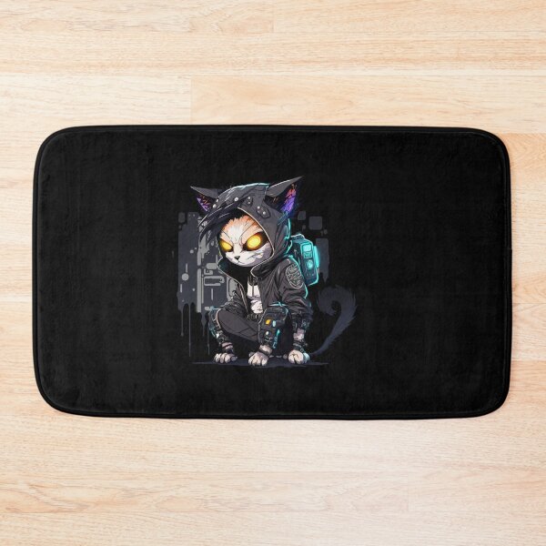 Item preview, Hacker Cat Cyberpunk Dark Design (For Dark Background) designed and sold by Shaani.