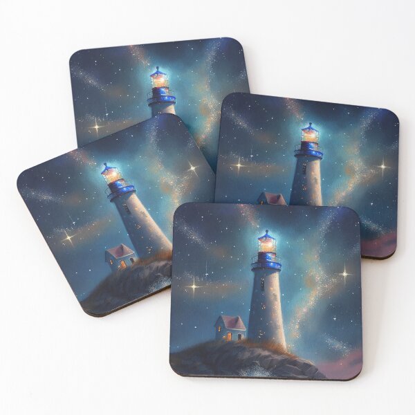 Item preview, The starry lighthouse, Lighthouse, Watercolor Painting designed and sold by Christophe Henin.
