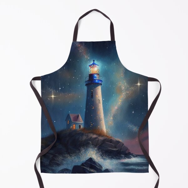 Item preview, The starry lighthouse, Lighthouse, Watercolor Painting designed and sold by Christophe Henin.