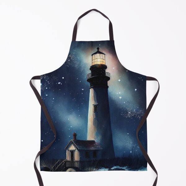 Item preview, The starry lighthouse, Lighthouse Watercolor Painting designed and sold by Christophe Henin.