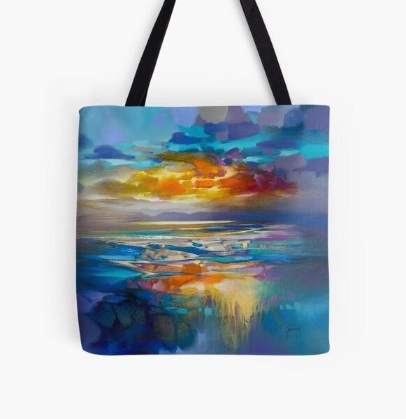 Liquid Cyan All Over Print Tote Bag