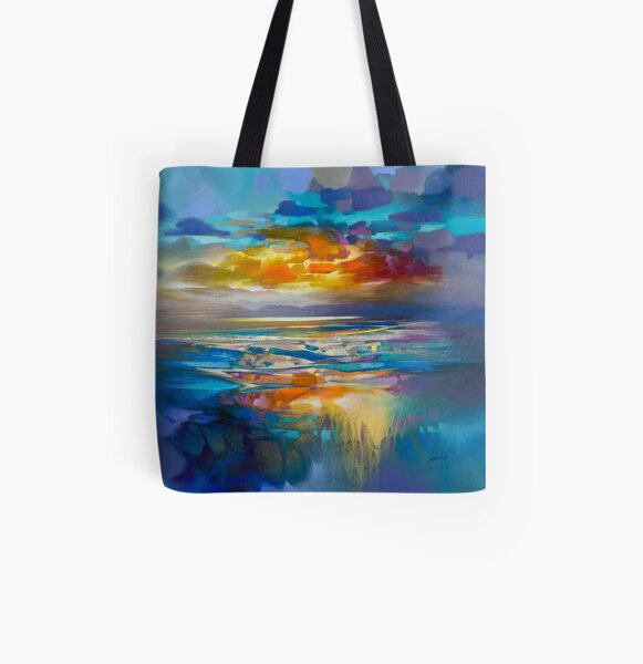 Liquid Cyan All Over Print Tote Bag