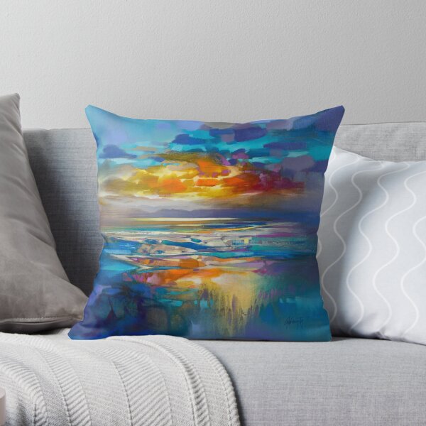 Liquid Cyan Throw Pillow