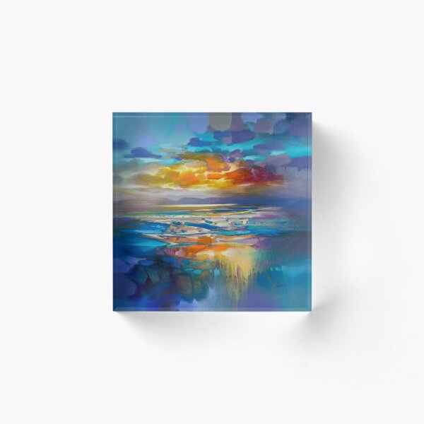Liquid Cyan Acrylic Block