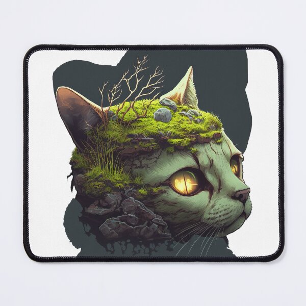 Item preview, Cat head with moss, Sticker designed and sold by SkullandKitten.