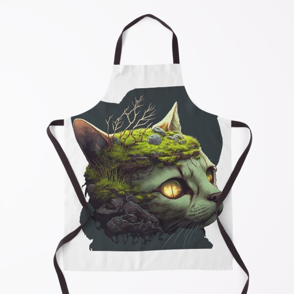 Item preview, Cat head with moss, Sticker designed and sold by SkullandKitten.