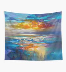 Liquid Cyan Wall Tapestry