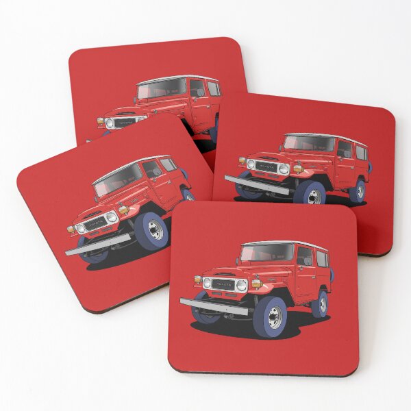 Item preview, Toyota Land Cruiser (J40) truck in red designed and sold by Webazoot Industries - Car Art.