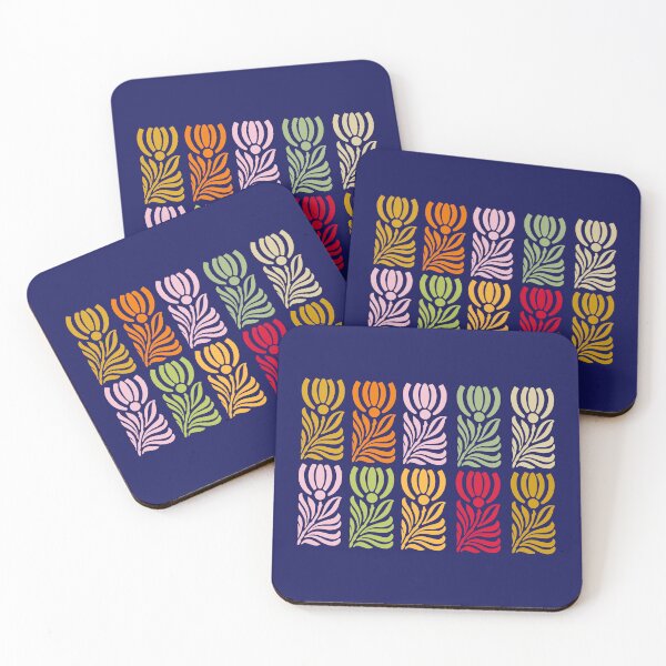 Item preview, Art Deco Multicolored Tulips Stencil Flowers  designed and sold by Anna Lemos.