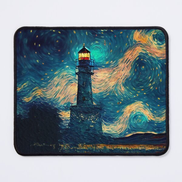 Item preview, The starry lighthouse, Lighthouse painting designed and sold by Christophe Henin.
