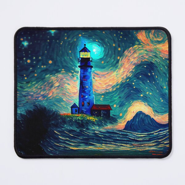 Item preview, The starry lighthouse, Lighthouse painting designed and sold by Christophe Henin.