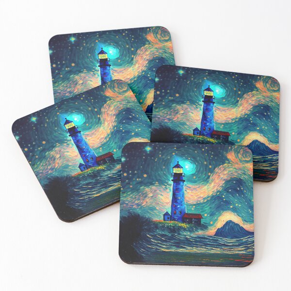 Item preview, The starry lighthouse, Lighthouse painting designed and sold by Christophe Henin.
