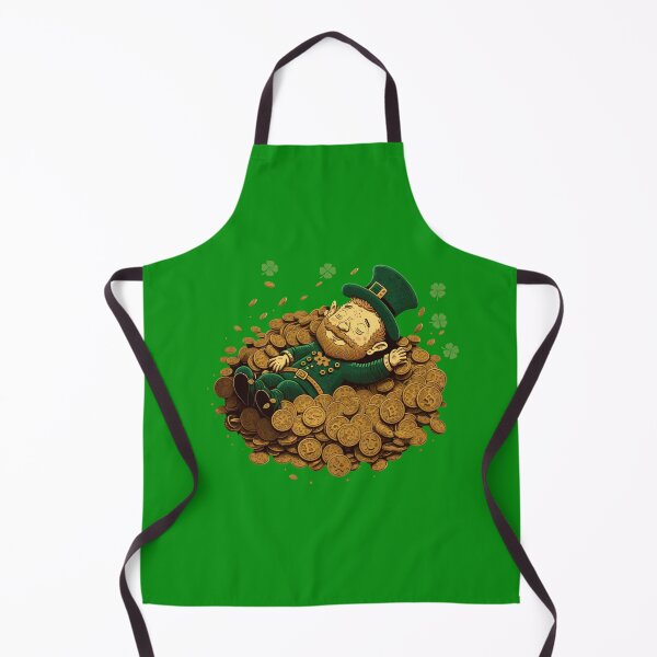 Artikelvorschau, St. Patrick's Day Kobold, der auf Münzen und Shamrocks liegt entworfen und verkauft von CG Studio.