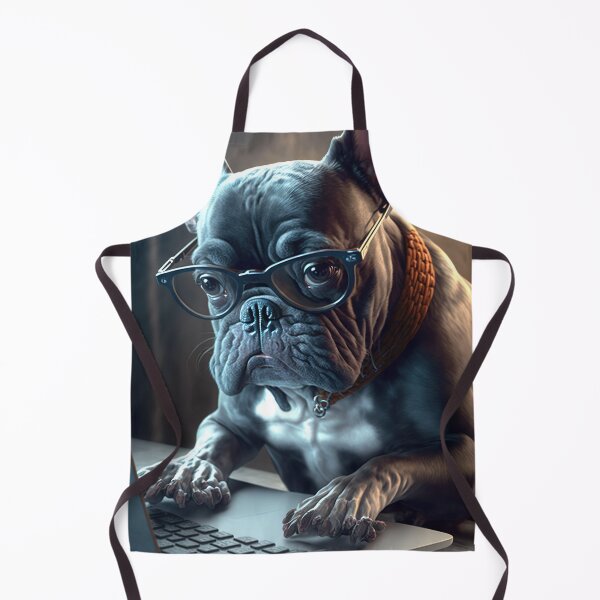 Item preview, Funny French Bulldog with Glasses Typing on the Computer designed and sold by BeccaDaniels.