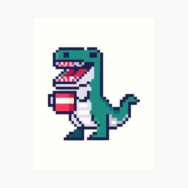 Pixel T-Rex Art Print for Sale by maddreamerr