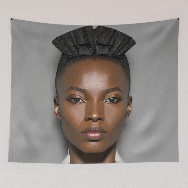 Item preview, Origami African Woman Digital Art designed and sold by ArtsyWishesShop.