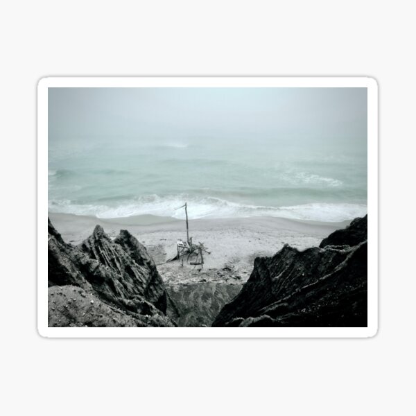 Item preview, Landscape Photography- A drifted raft on the beach. designed and sold by KISSA SUN.