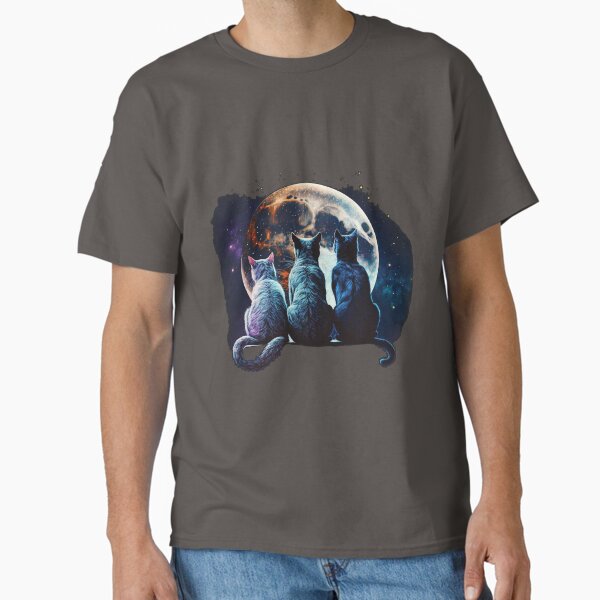 Three cats staring at the moon. Classic T-Shirt