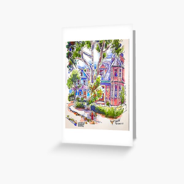 Houses in Roxbury, Boston USA Greeting Card