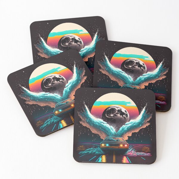 Item preview, retrowave moon 80s designed and sold by Makoto-Styl.