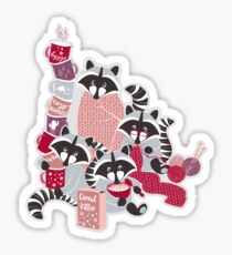 Hygge raccoon Sticker