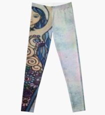 Floral spiral goddess Leggings